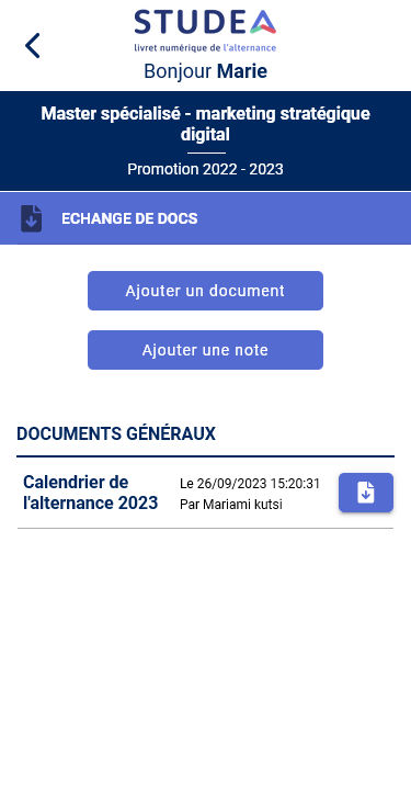 Mobile application - Documents